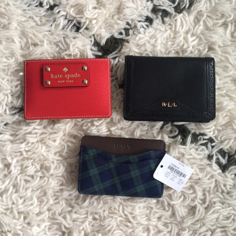 Three wallets - Ralph Lauren, Kate Spade, J Crew